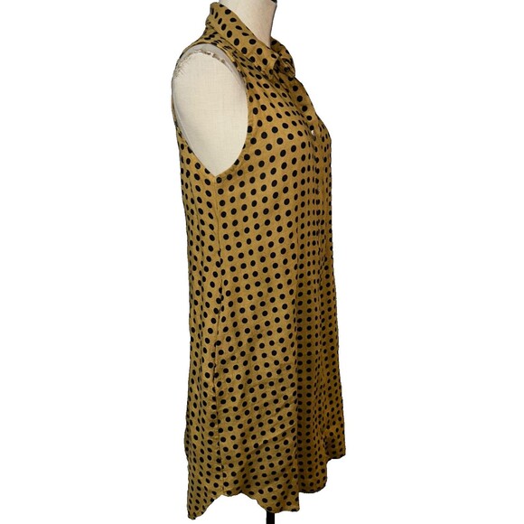 Rosemarine Made in Italy Women’s Linen Polka Dot Shirt Dress size M Sleeveless - Picture 4 of 8